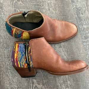 Genuine leather, Embroidered, Bootie